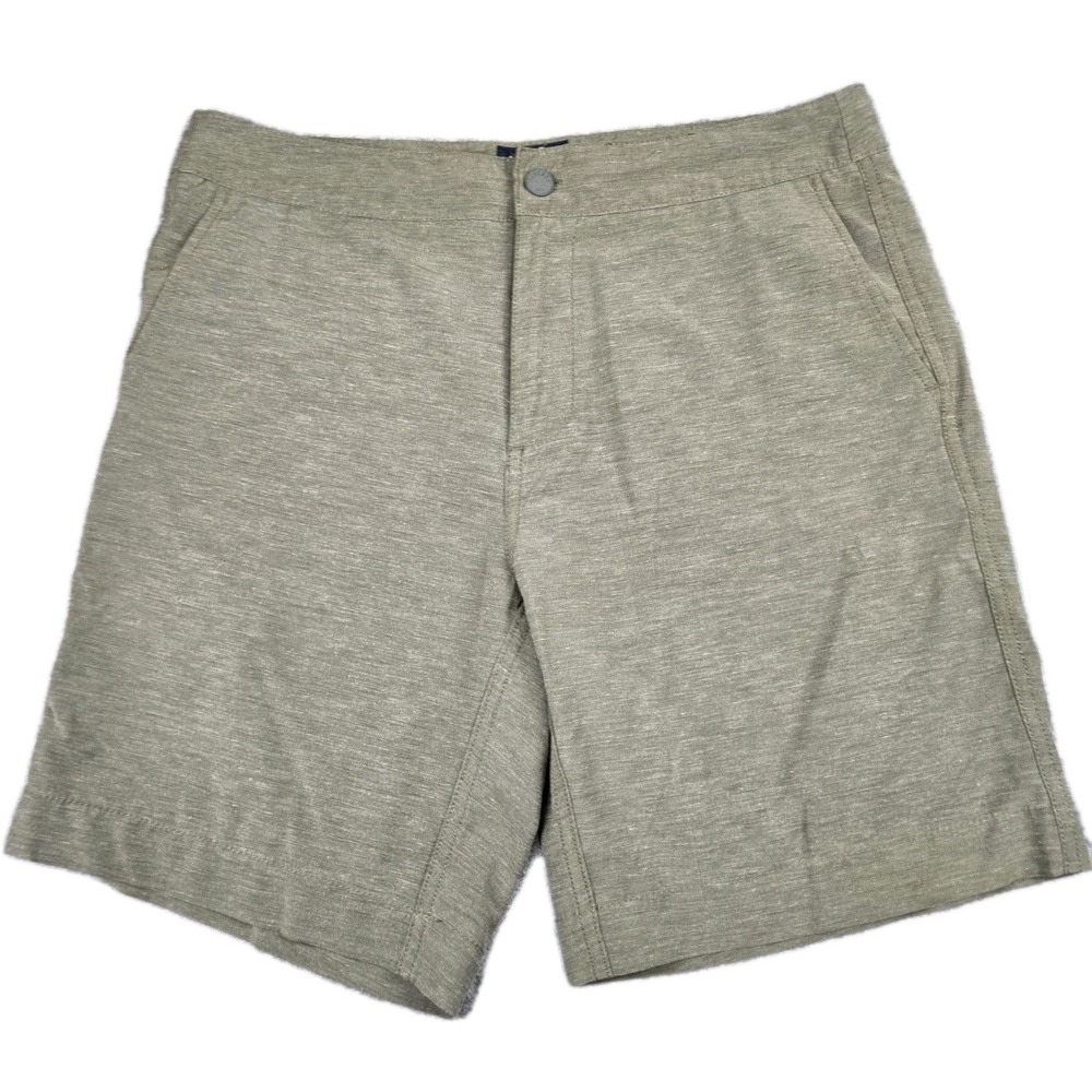 Faherty All Day Shorts Men's 32 Green Stretch Flat Front Chino Drawstring 8"